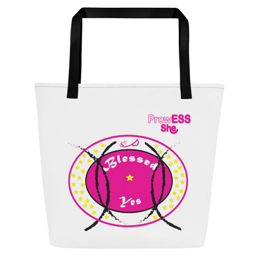 ProwESS She Blessed Yes Large Tote Bag