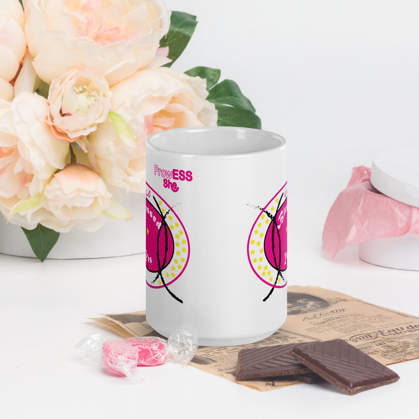 ProwESS She Blessed Yes White Glossy Mug